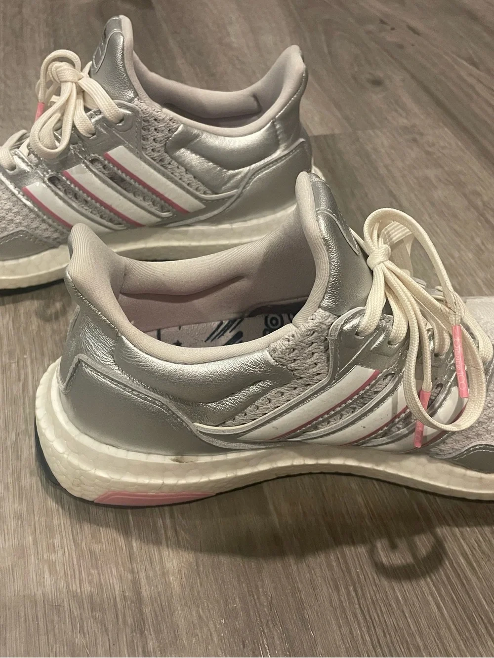 adidas Disney collaboration Silver and Pink Women's Athletic Sneakers